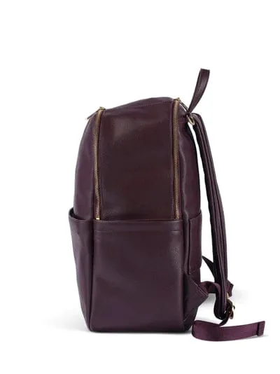 Multitasker Nappy Backpack - Mulberry Vegan Leather