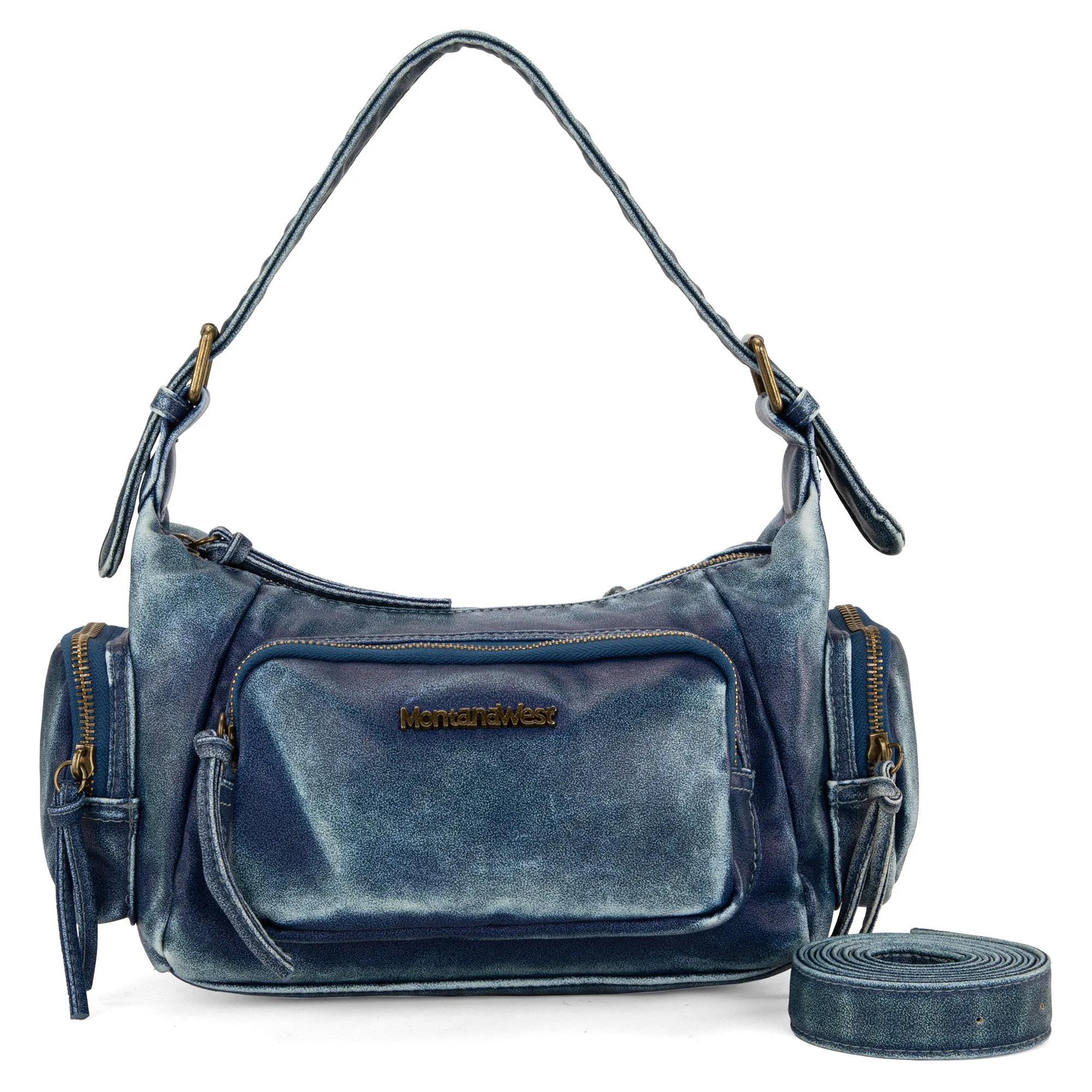 MWC-223 Montana West Stone Wash Hobo/Crossbody - Jean