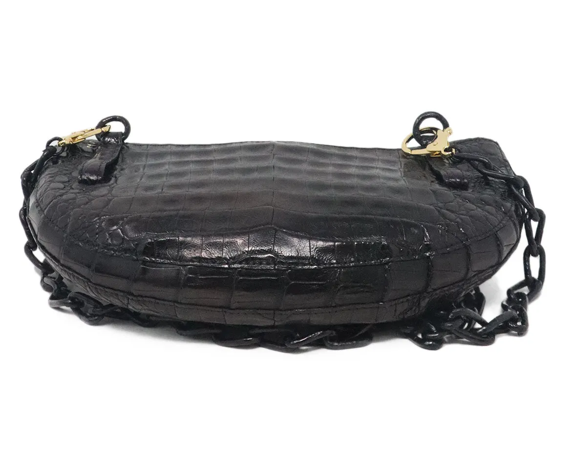 Nancy Gonzalez Black Alligator Crossbody