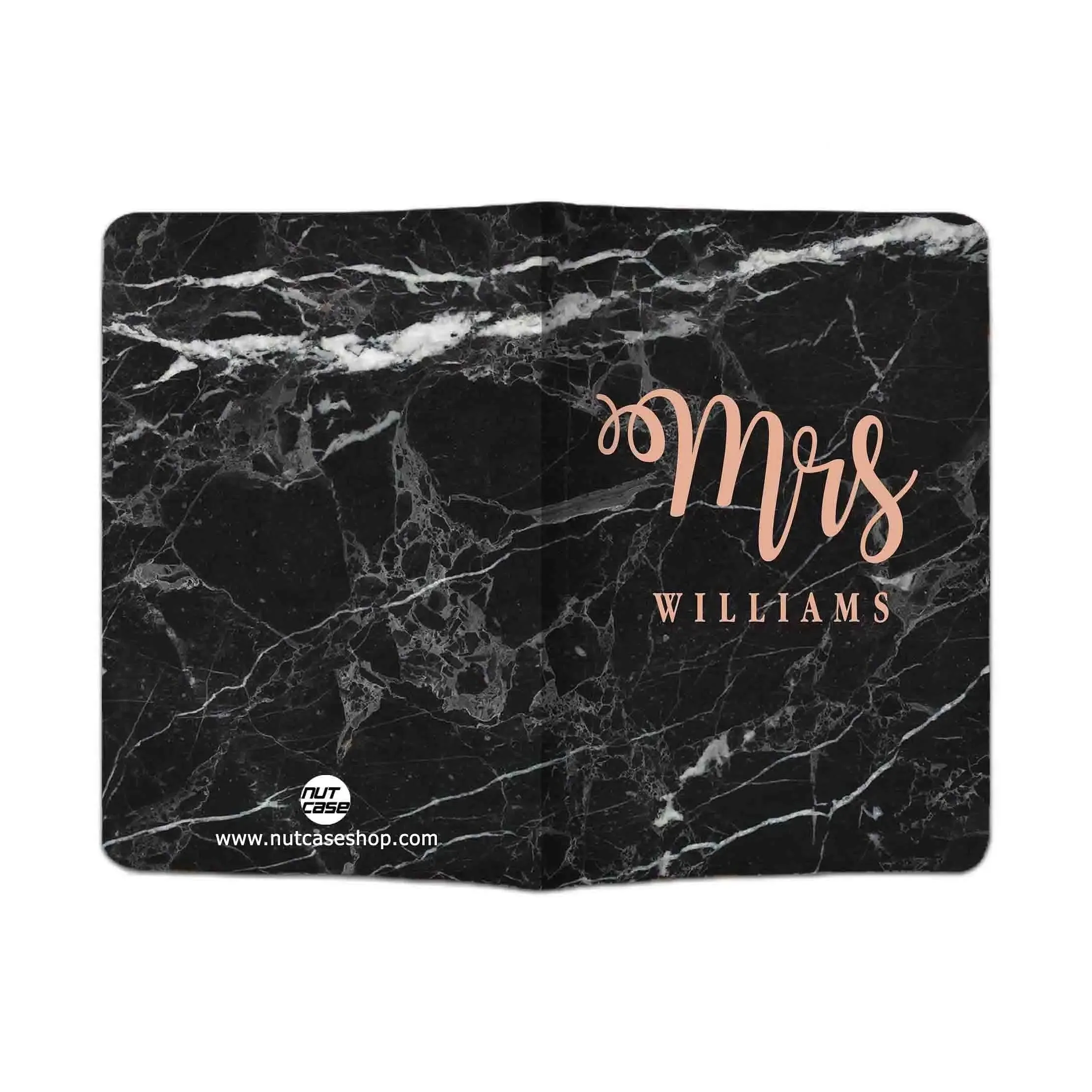 New Customized Passport Holder - Mrs Black Marble