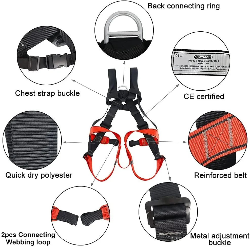 NewDoar Climbing Seat Belt Caving Rock Climbing Rappelling Equipment Body(Full Body)