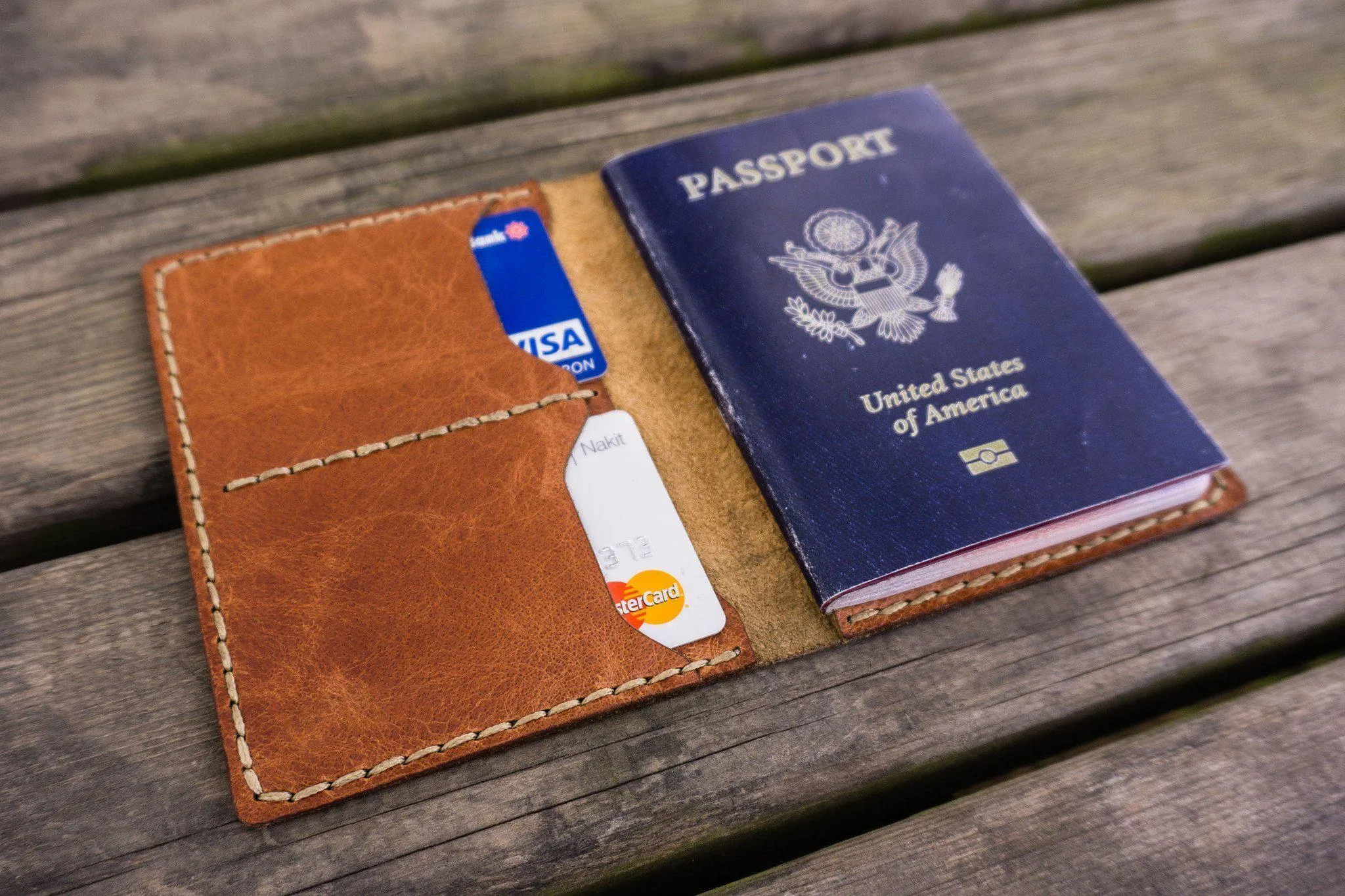 No.06 Leather Passport Holder-Rustic Brown