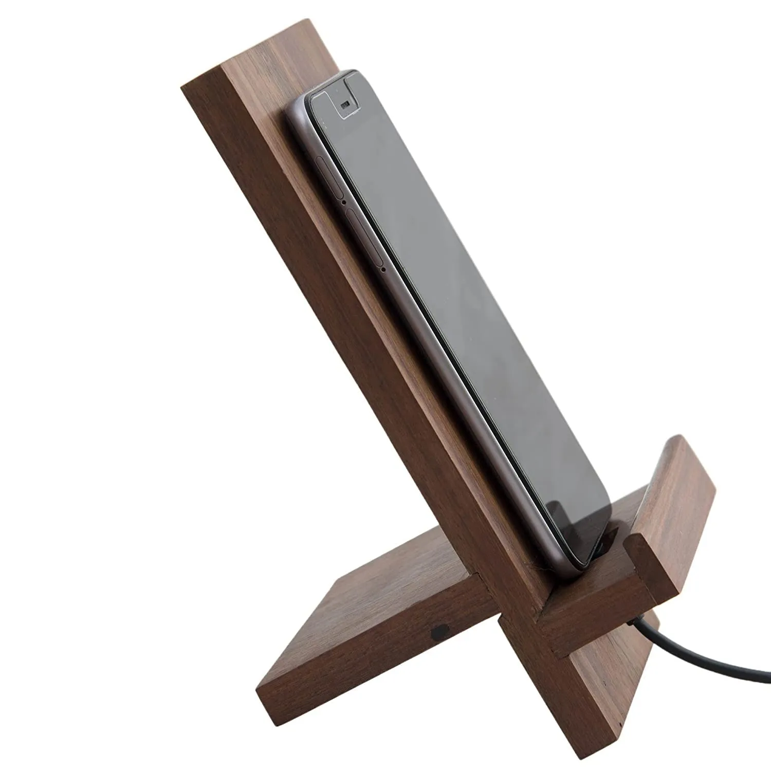 ODEJIA Premium Wooden Mobile Stand with Charging Slot - India