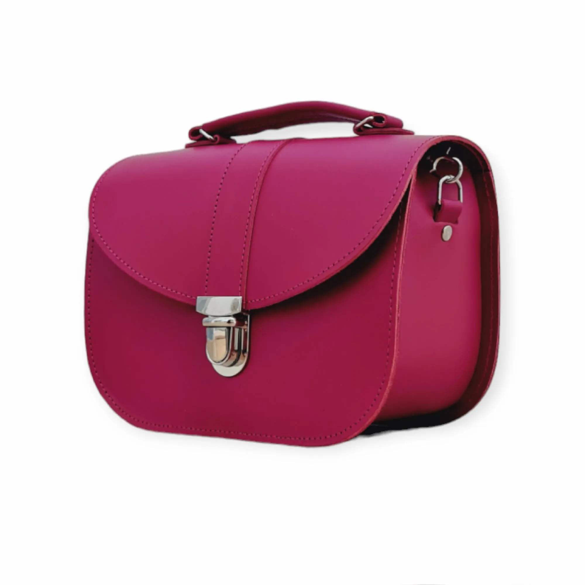 Olympia Handmade Leather Bag - Magenta