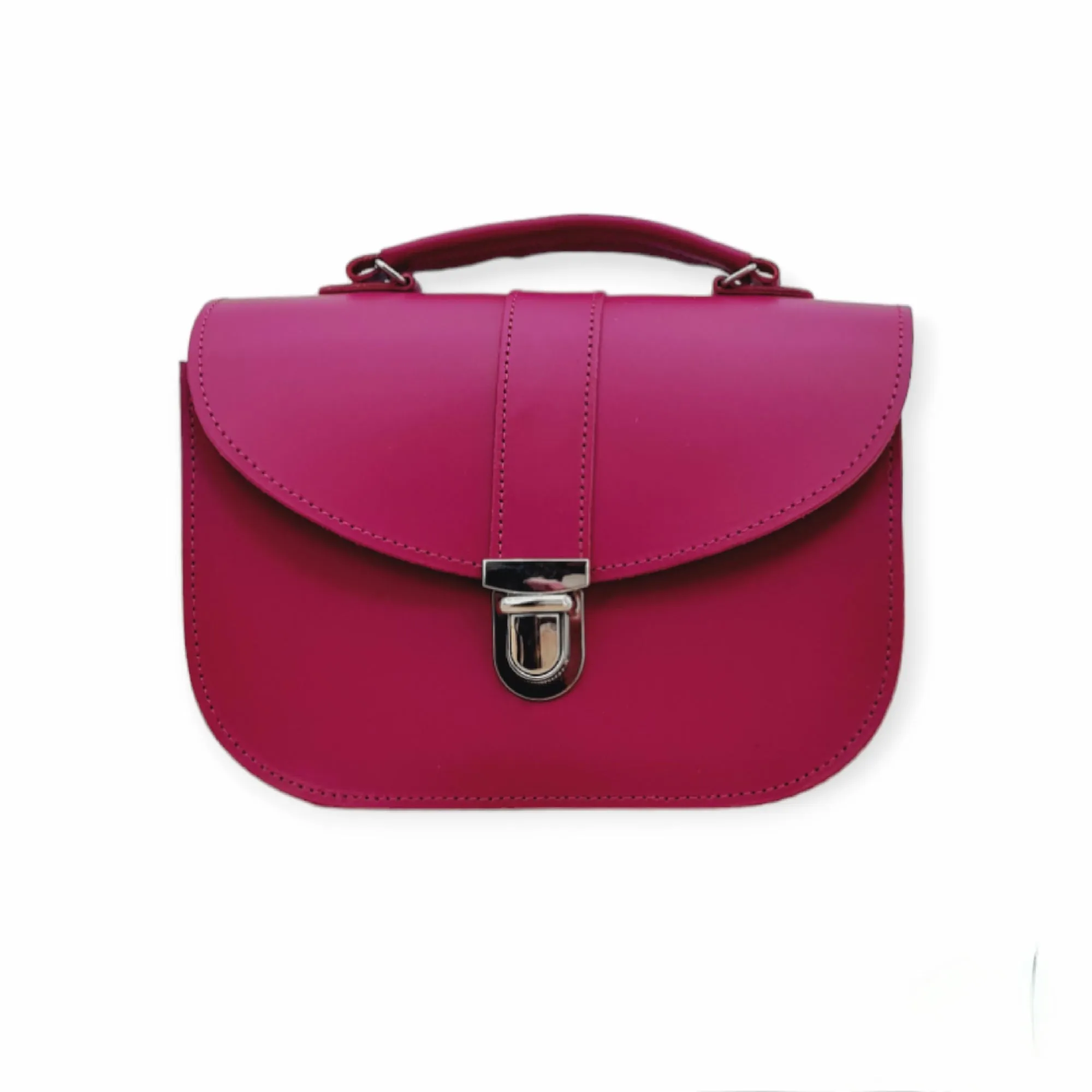 Olympia Handmade Leather Bag - Magenta