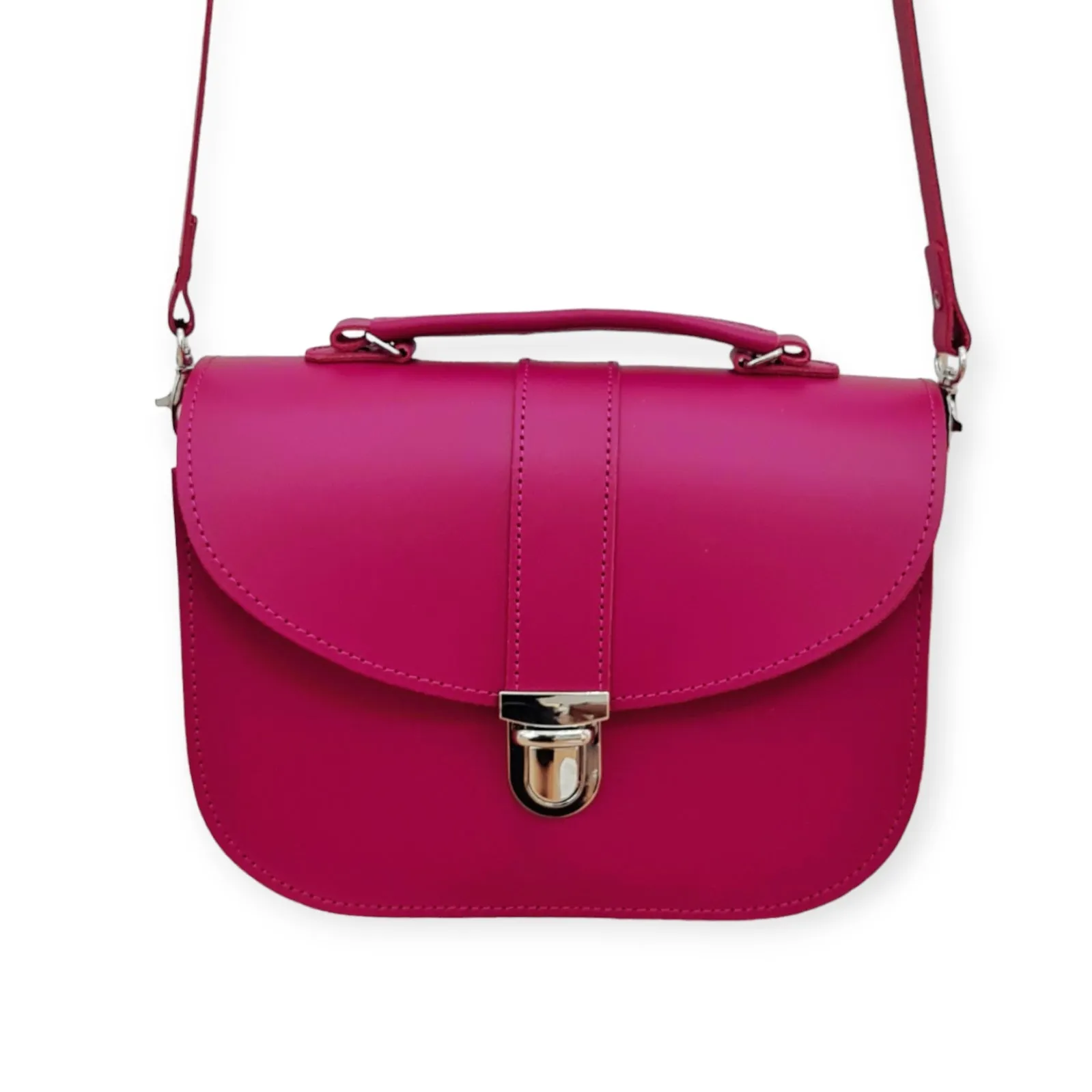 Olympia Handmade Leather Bag - Magenta