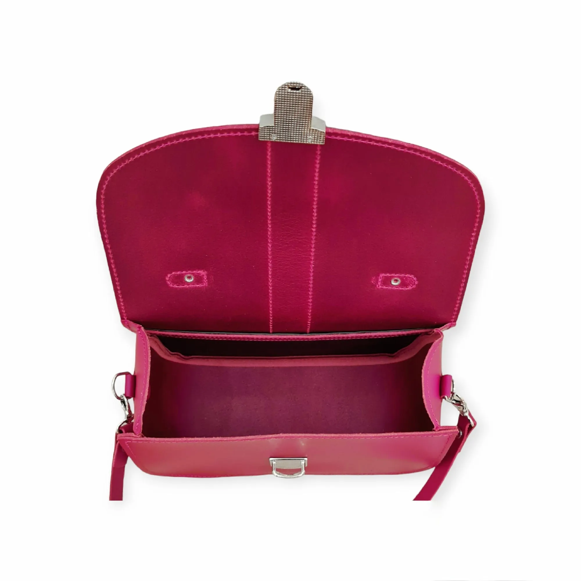 Olympia Handmade Leather Bag - Magenta