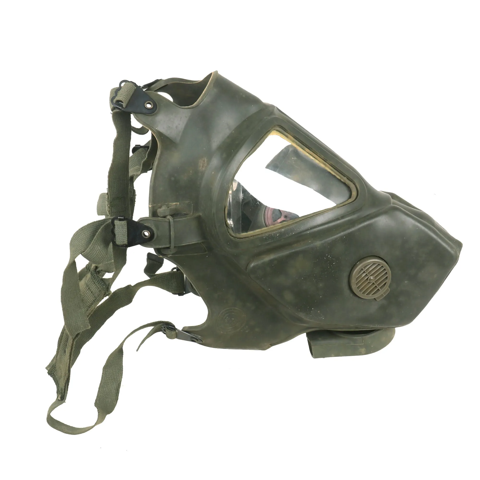 Original U.S. Vietnam War Era XM28E4 Grasshopper Riot Control Agent Gas Mask in Original Pouch - 1969 Dated