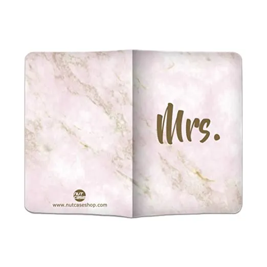 Passport Cover Holder Travel Wallet Case- Mrs Pink Marble