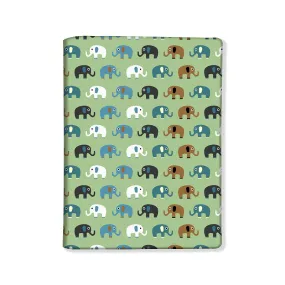 Passport Cover Travel Wallet Holder -Elephant Green