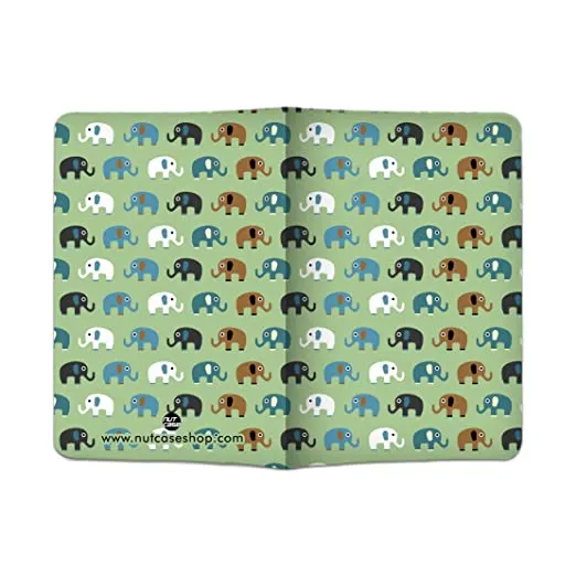 Passport Cover Travel Wallet Holder -Elephant Green