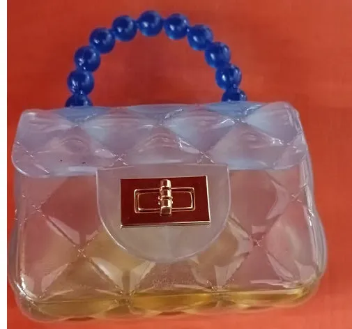 Pearl Handle Transparent Jelly Bag – Stylish & Vibrant Mini Handbag