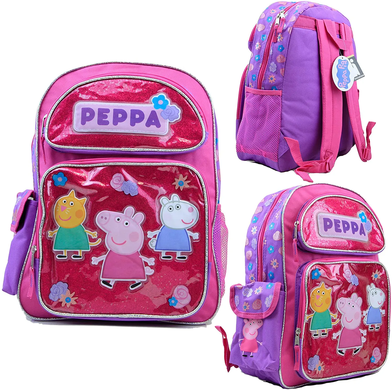 Peppa Pig Kids 16" Large School Canvas Pink Backpack