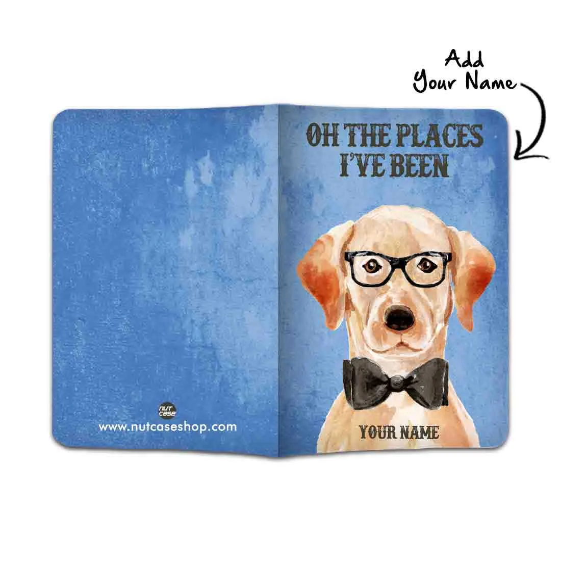 Personalised Passport Cover and Baggage Tag Combo - Hipster Dog