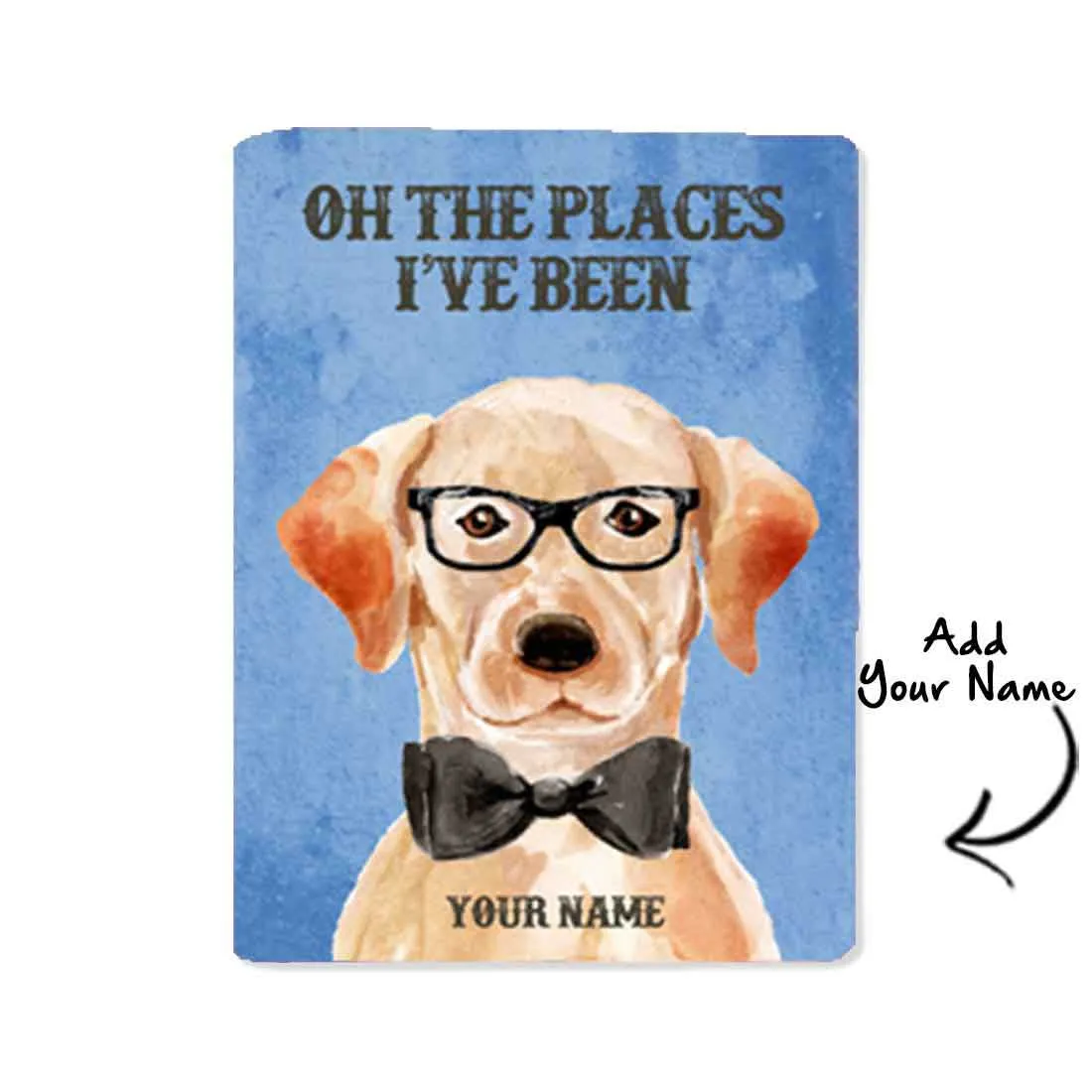 Personalised Passport Cover and Baggage Tag Combo - Hipster Dog