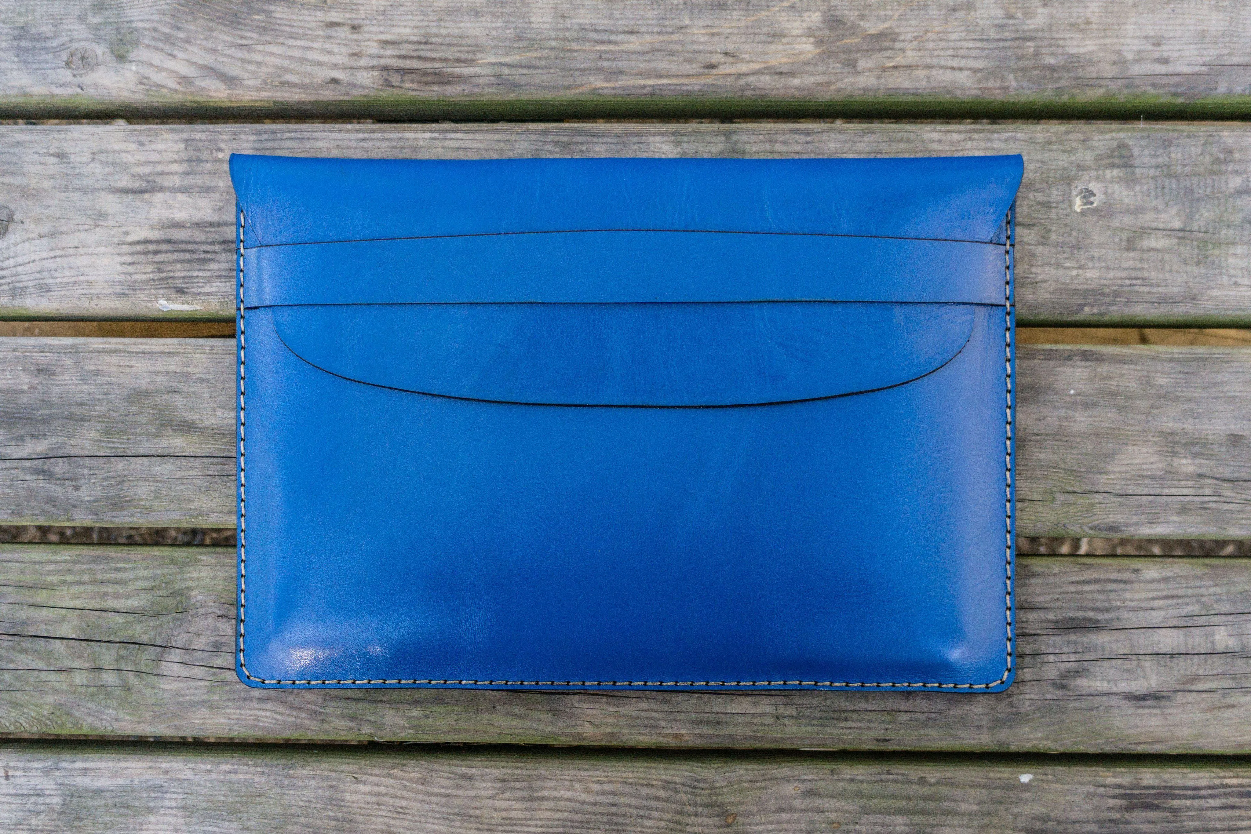 Personalized Leather MacBook Sleeves - Blue