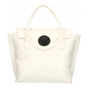 Plein Sport Elegant White Handbag With Magnetic Closure