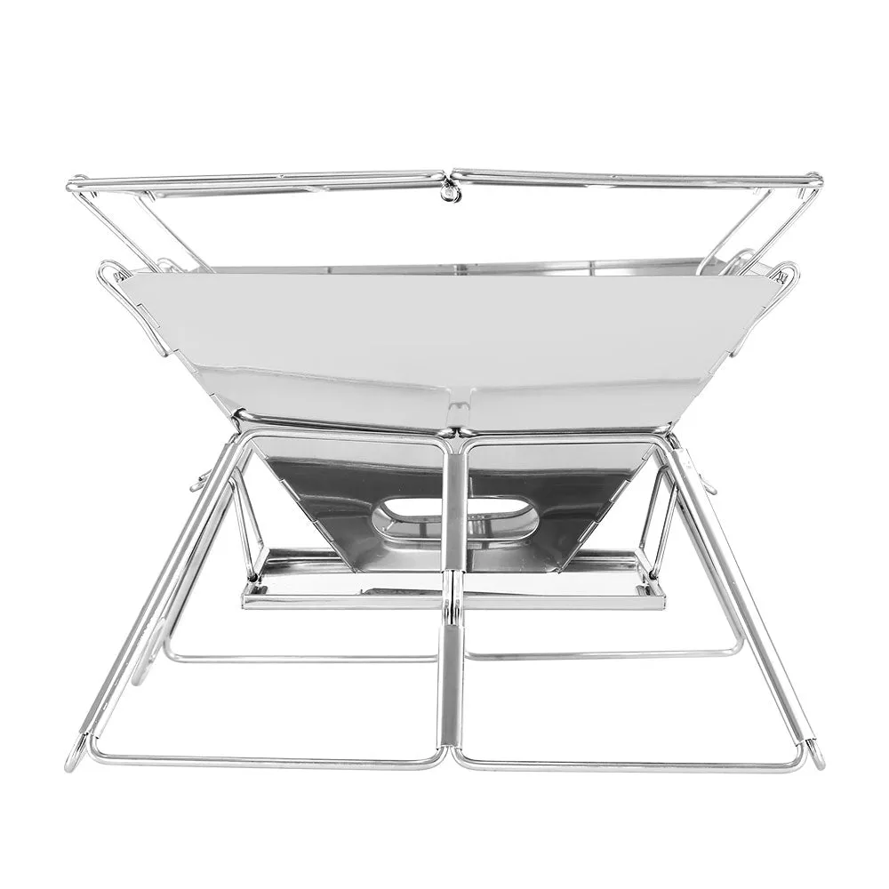 Portable 2-in-1 Fire Pit BBQ, Stainless Steel, Grillz