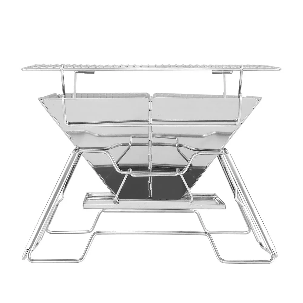 Portable 2-in-1 Fire Pit BBQ, Stainless Steel, Grillz