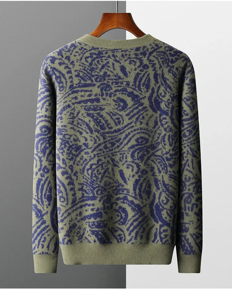 Pre Order:  Knit Jacquard Pure Woolen Sweater