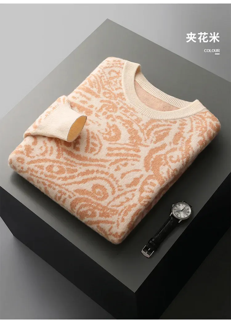 Pre Order:  Knit Jacquard Pure Woolen Sweater