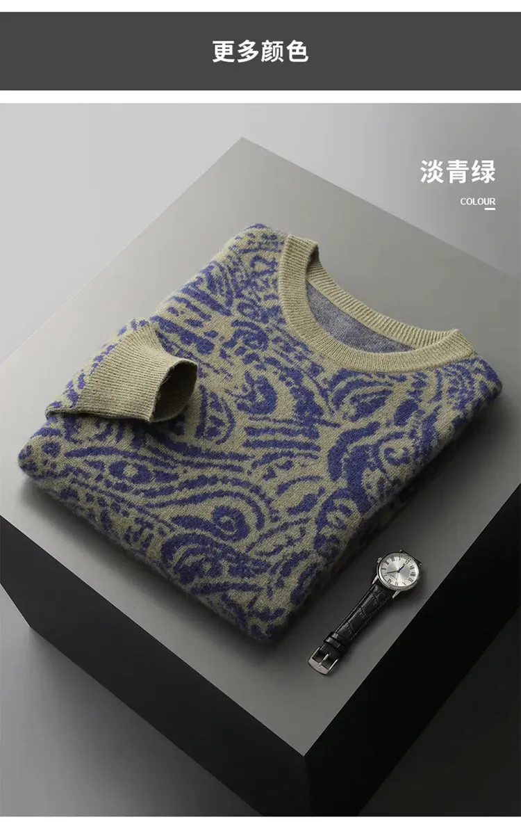 Pre Order:  Knit Jacquard Pure Woolen Sweater