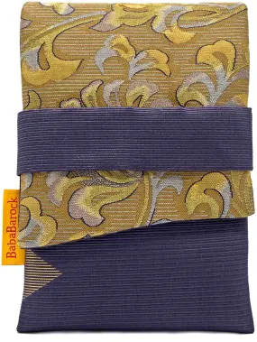 Purple & Gold Zig-Zags - Japanese vintage silk foldover pouch