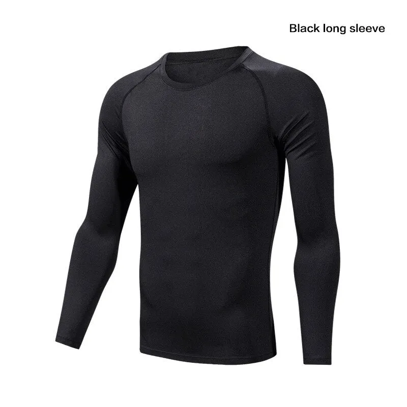 Quick Dry Men Running Compression T Shirt Fitness Tops Breathable Gym Sport Clothing Male Golf Sweatshirt Outdoor Workout