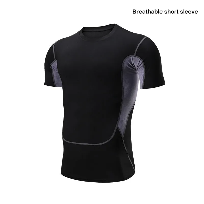 Quick Dry Men Running Compression T Shirt Fitness Tops Breathable Gym Sport Clothing Male Golf Sweatshirt Outdoor Workout