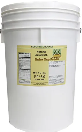 Rainy Day Foods Gluten-Free Non-GMO Amaranth Natural 5 Gallon 37 lbs Super Pail - 180 Servings