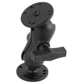 RAM Mount 1.5" Ball Mount w/Short Double Socket Arm & 2/2.5" Round Bases [RAM-101U-B]