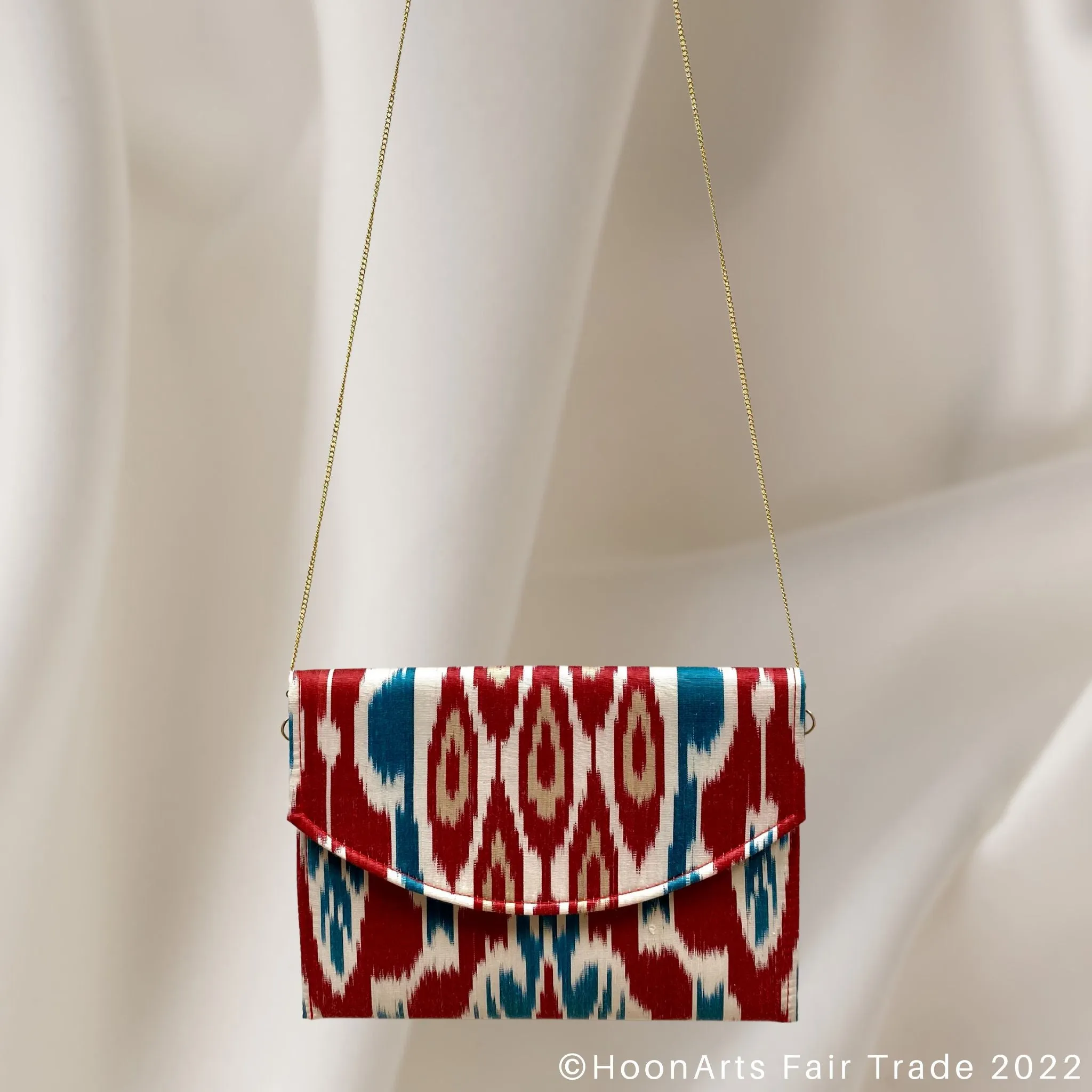 Red, White & Blue Ikat Clutch