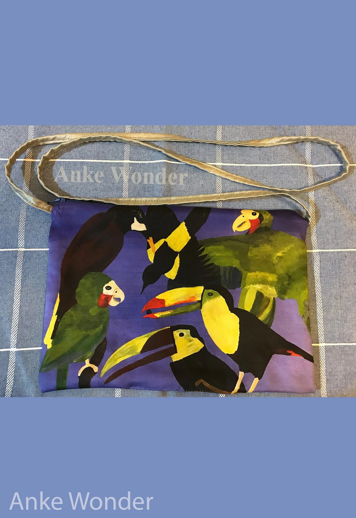 Reversible Women's Fabric Handbag - Bird and Peacock