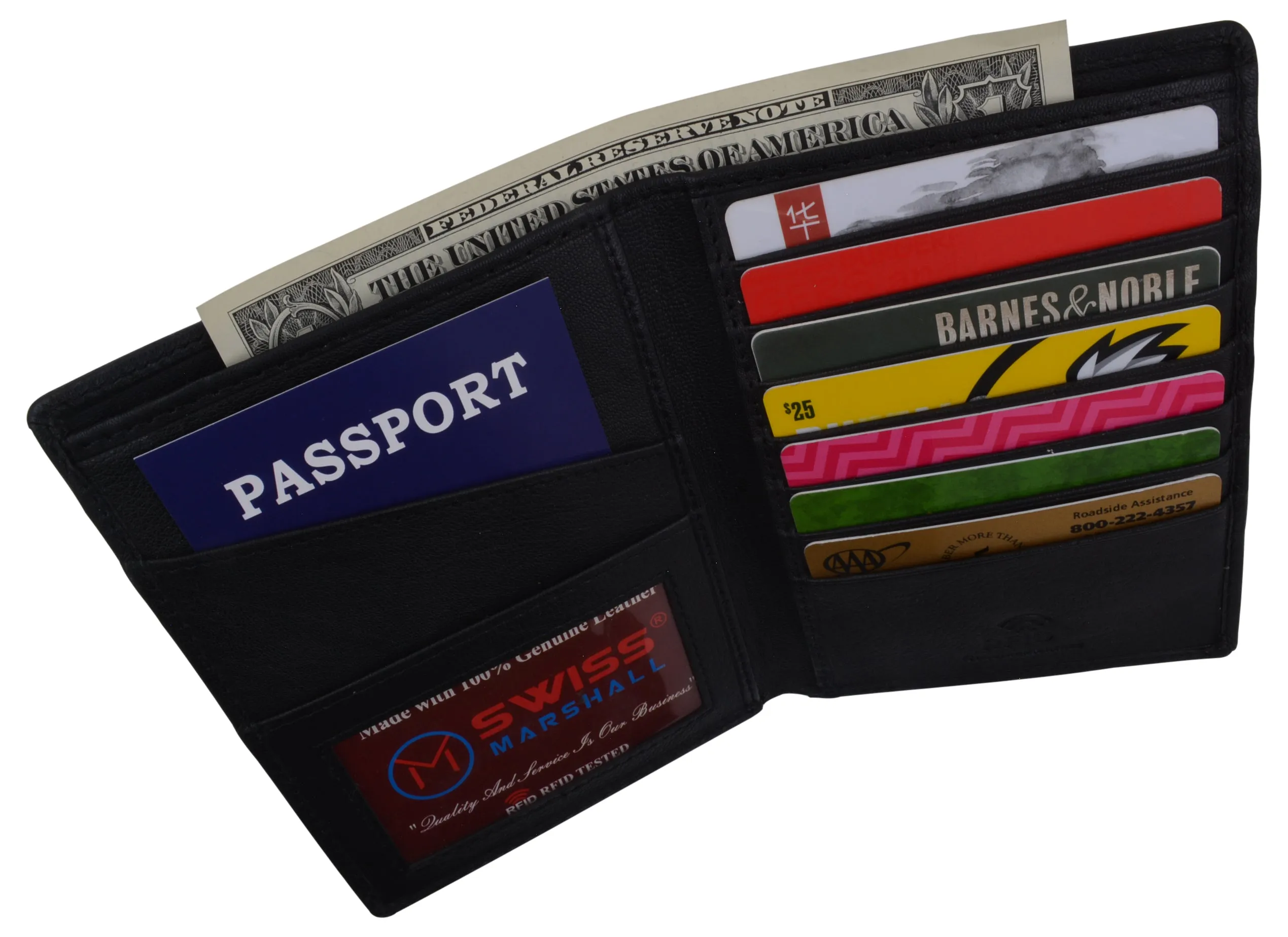 RFID851 RFID Blocking Leather Passport Holder Cover Case Travel Wallet