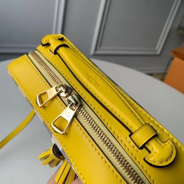 Saintonge Top Handle Bag N40154 Damier Azur Canvas/yellow 2019 Collection