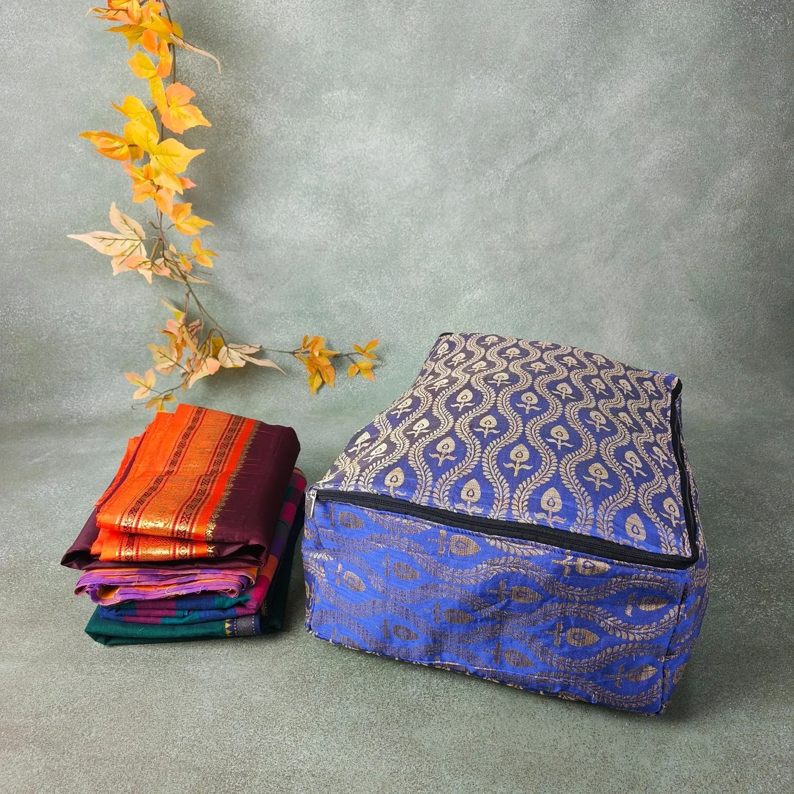 Saree Storage Bags Blue Anthemoin Prints Design