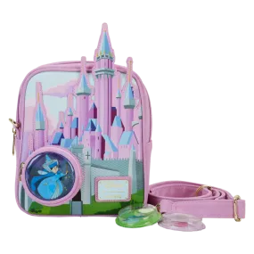 Sleeping Beauty -Castle Three Good Fairies Stained Glass Crossbody Bag