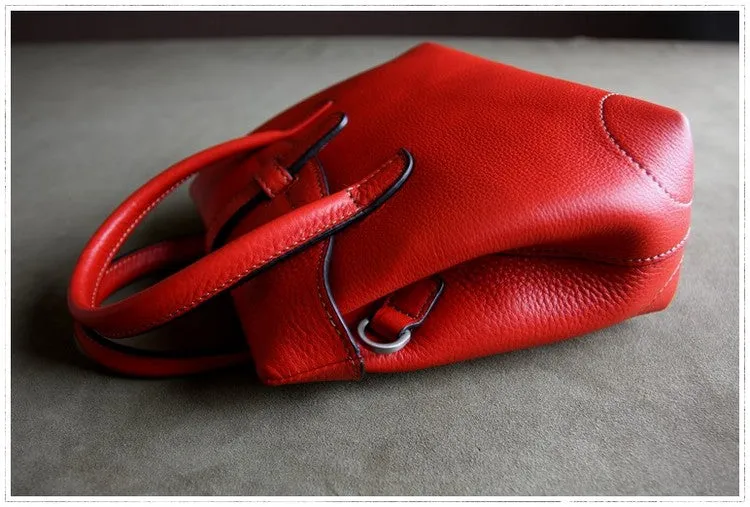 Small Womens Red Leather Handbag Purse Leather Red Mini Shoulder Bag Handbag Purse for Ladies