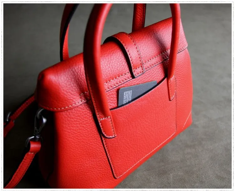 Small Womens Red Leather Handbag Purse Leather Red Mini Shoulder Bag Handbag Purse for Ladies