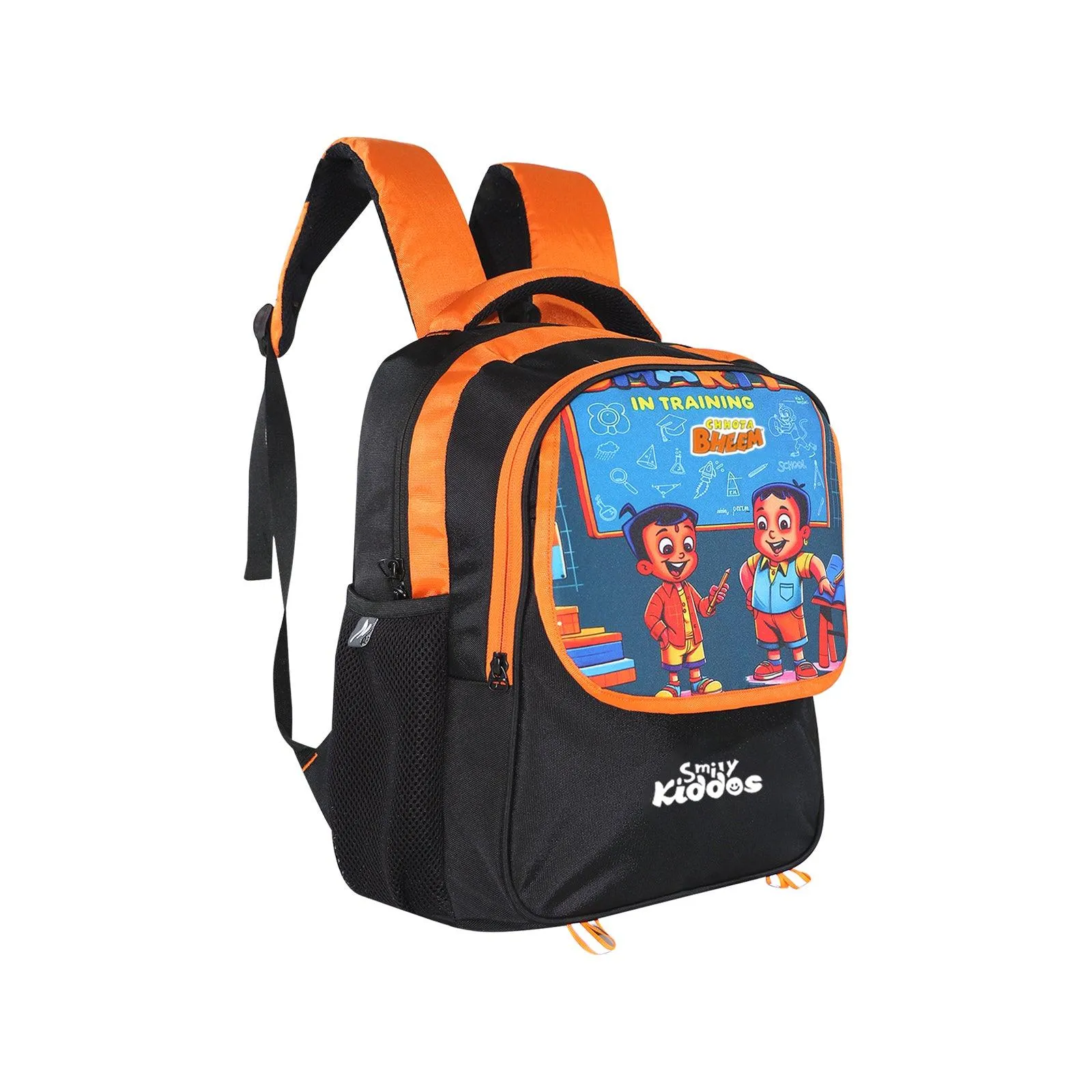 Smily Kiddos - Licensed Chhota Bheem Preschool Backpack III -Black & Orange