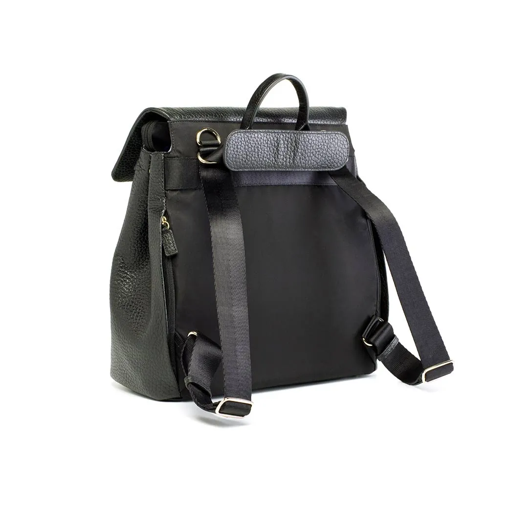 Storksak St James Leather Backpack Changing Bag - Black