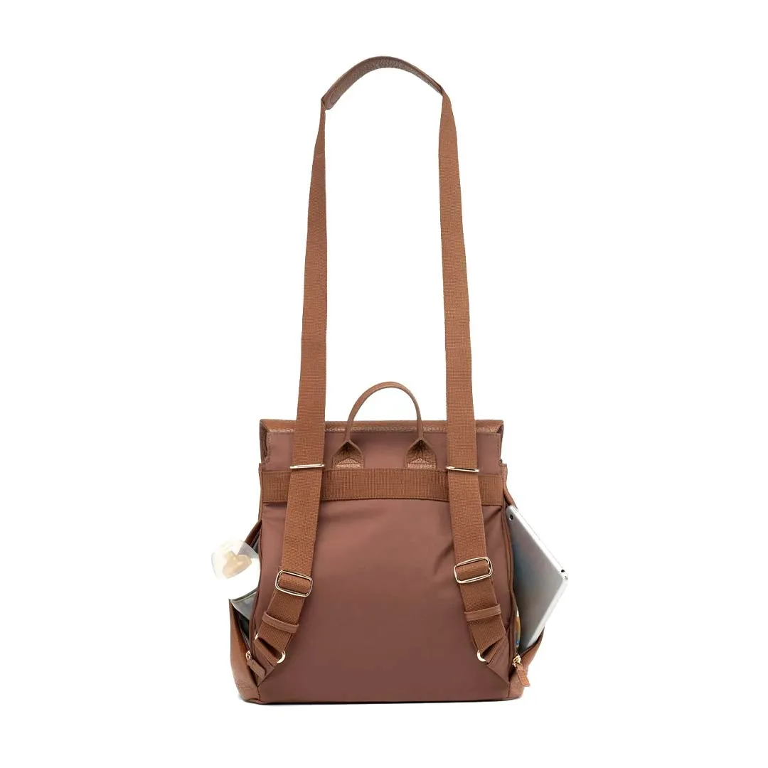 Storksak St James Leather Backpack Changing Bag - Tan