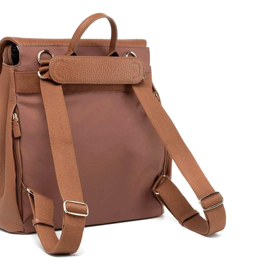 Storksak St James Leather Backpack Changing Bag - Tan