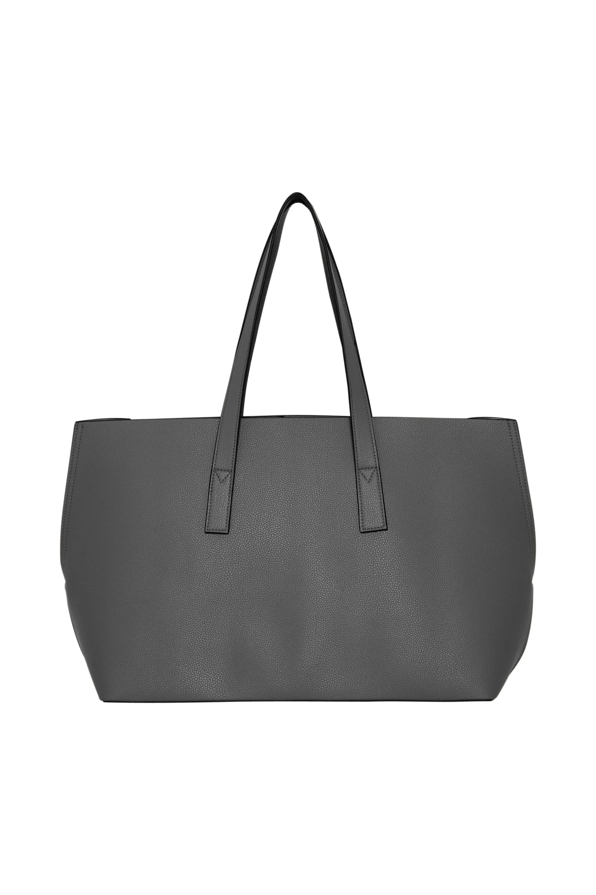 STRUCTURED BLACK TOTE BAG