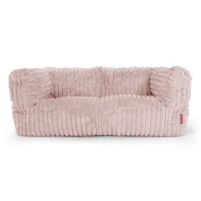 The 2 Seater Albert Sofa Bean Bag - Ultra Plush Cord Dusty Pink