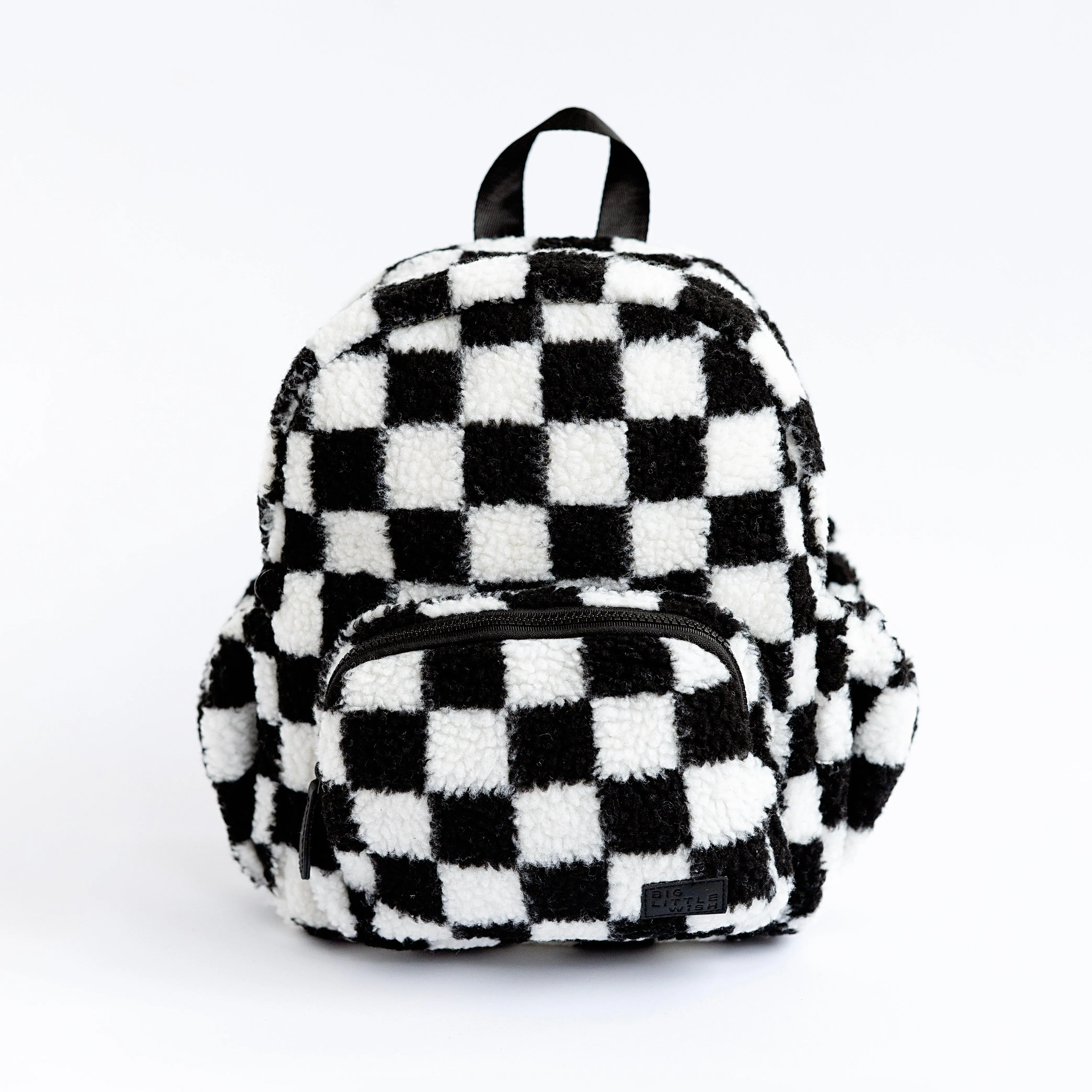 The Aspen Mini Backpack- Sherpa Black and White Check