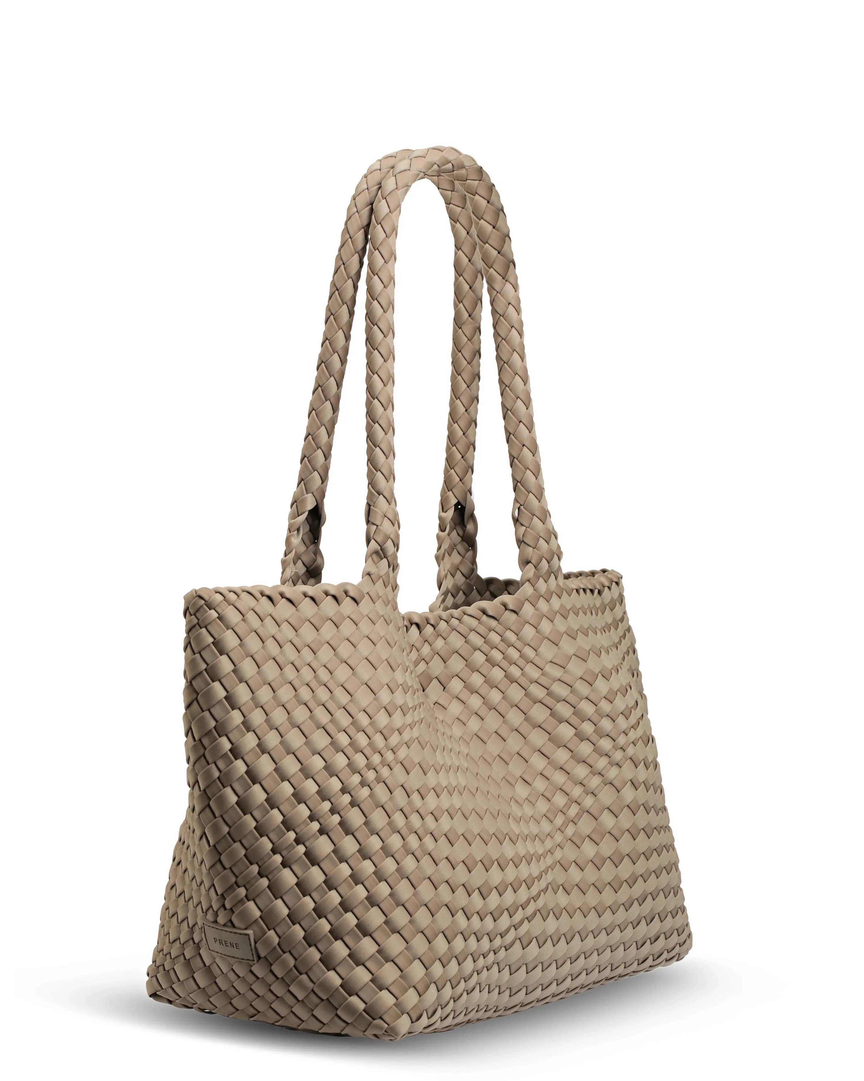 The Aubrey Bag (TAUPE) Woven Neoprene Tote Bag