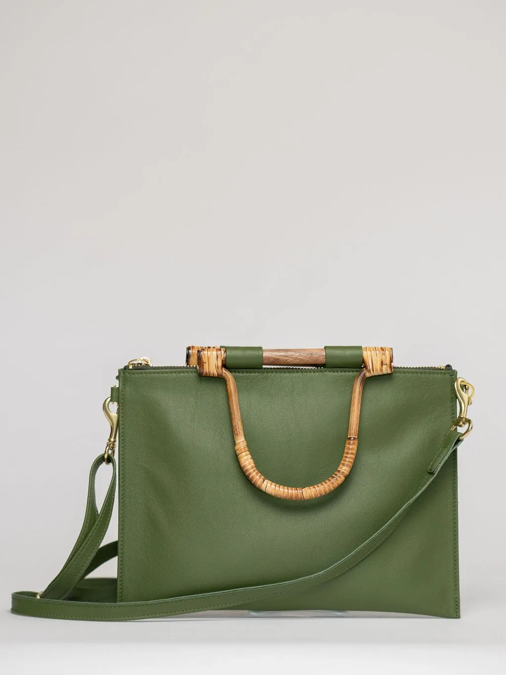 The Bamboo Clutch   Crossbody | Hunter Green