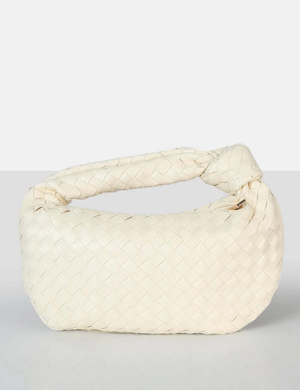 The Blame Ecru Woven PU Knot Detail Mini Grab Bag