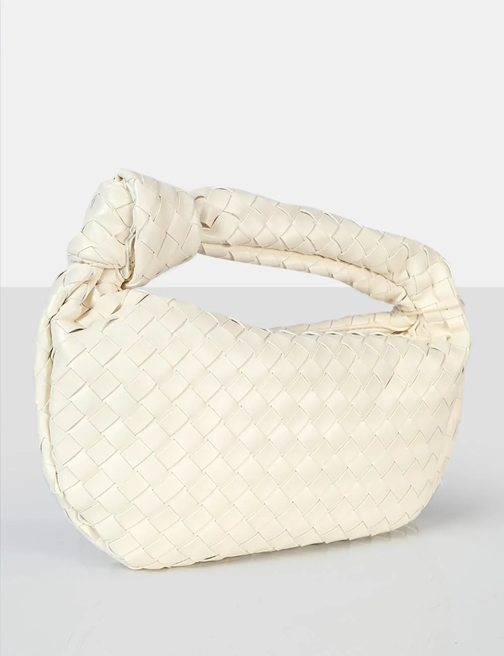 The Blame Ecru Woven PU Knot Detail Mini Grab Bag